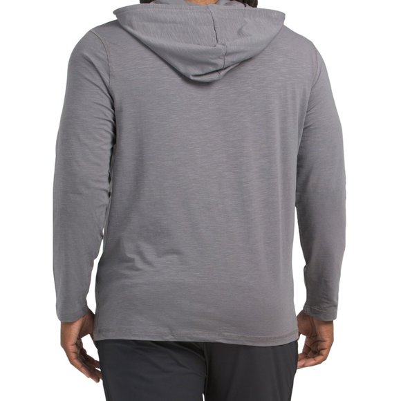 TOMMY HILFIGER XL Stretch Jersey Drawstring Hoodie Grey - Picture 2 of 2